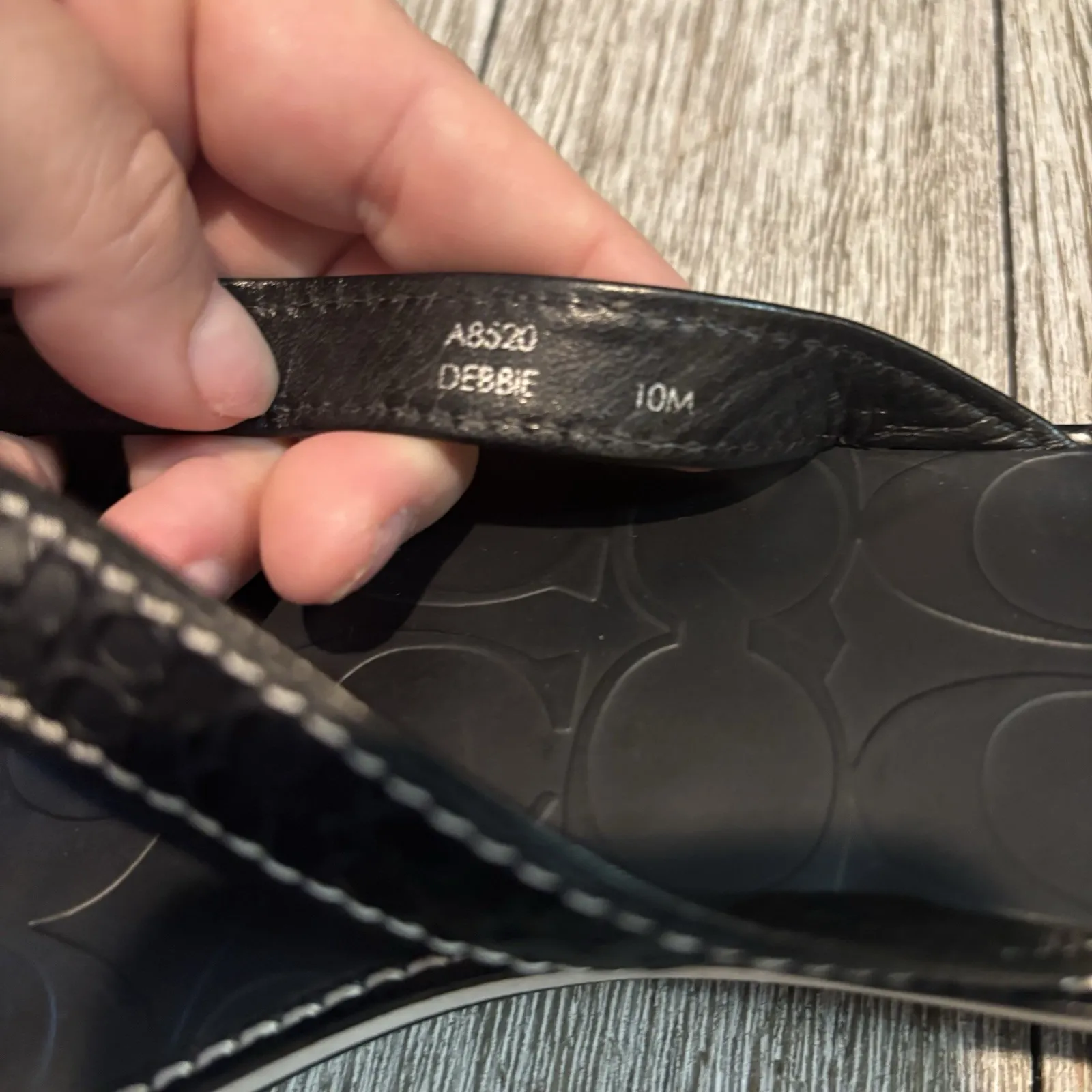 Coach Women's Signature‎ C Debbie Leather Slide Flip Flop Sandals Black Size 10 - Image 10