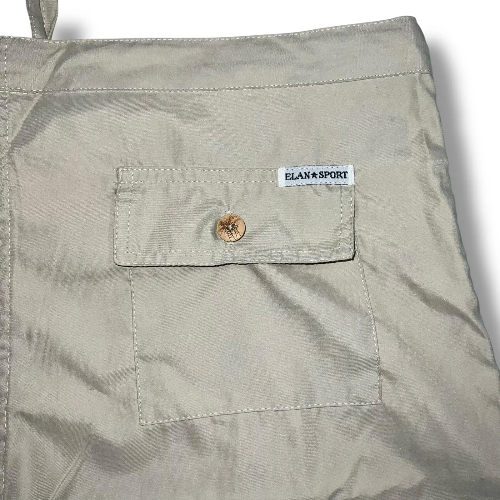 Elan Womens Summer Pants Bootcut Lightweight Drawstring Beach Beige Tan Large - Image 5