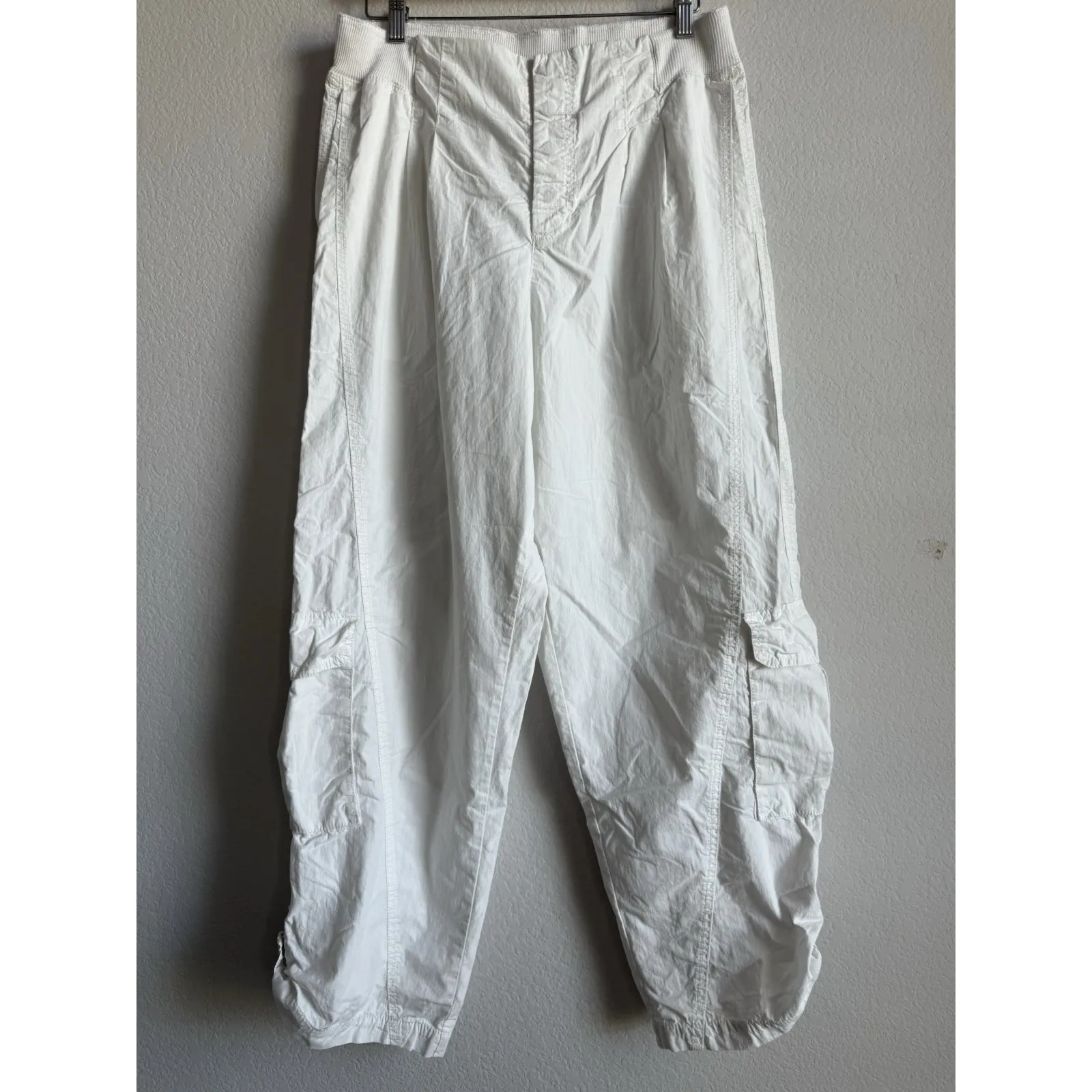 Free People Movement Mesmerize Me High Rise Cargo Pants White Sea Salt Women's L Size L - Image 4