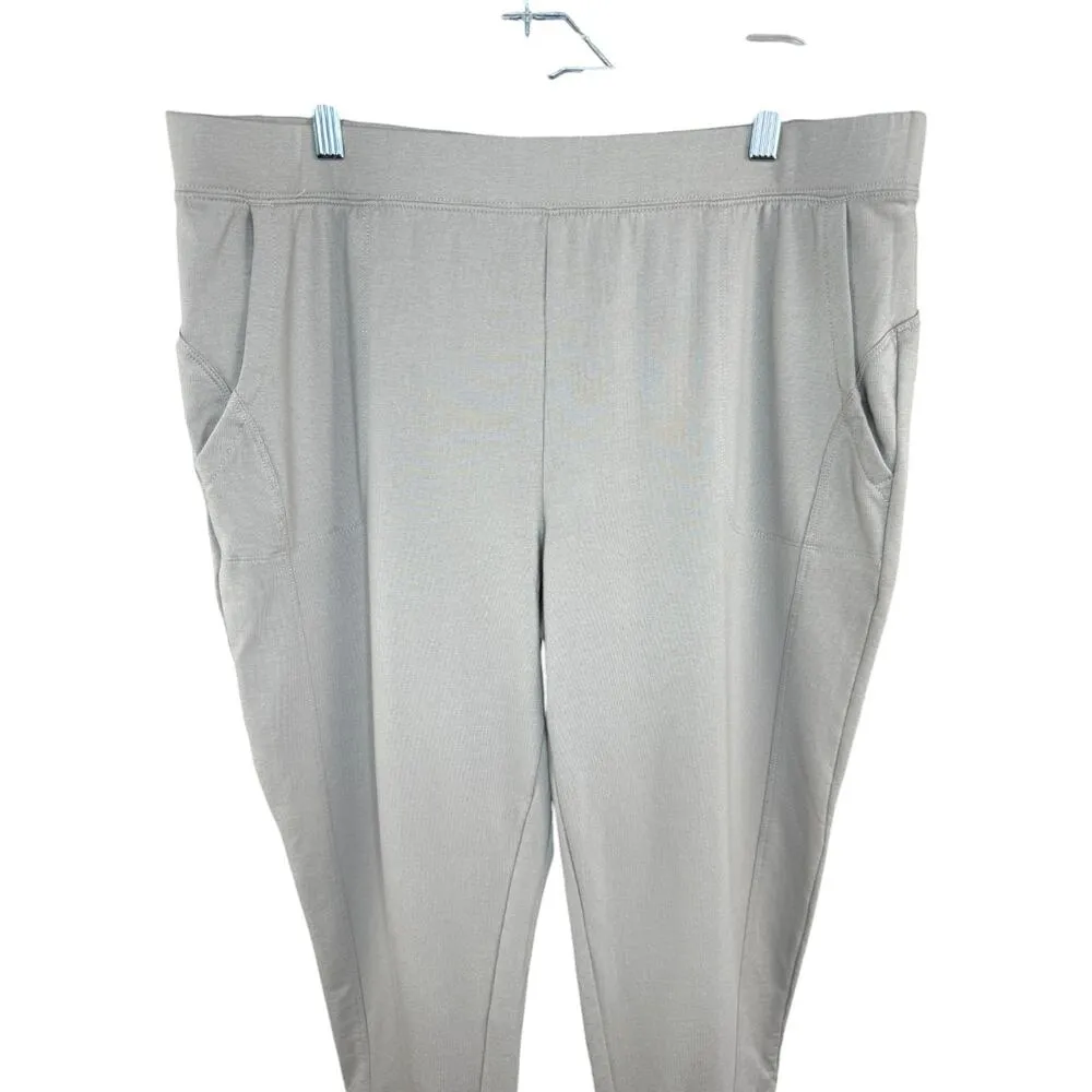 Denim & Co. Active Petite French Terry Joggers Putty Large Petite NWOT - Image 6