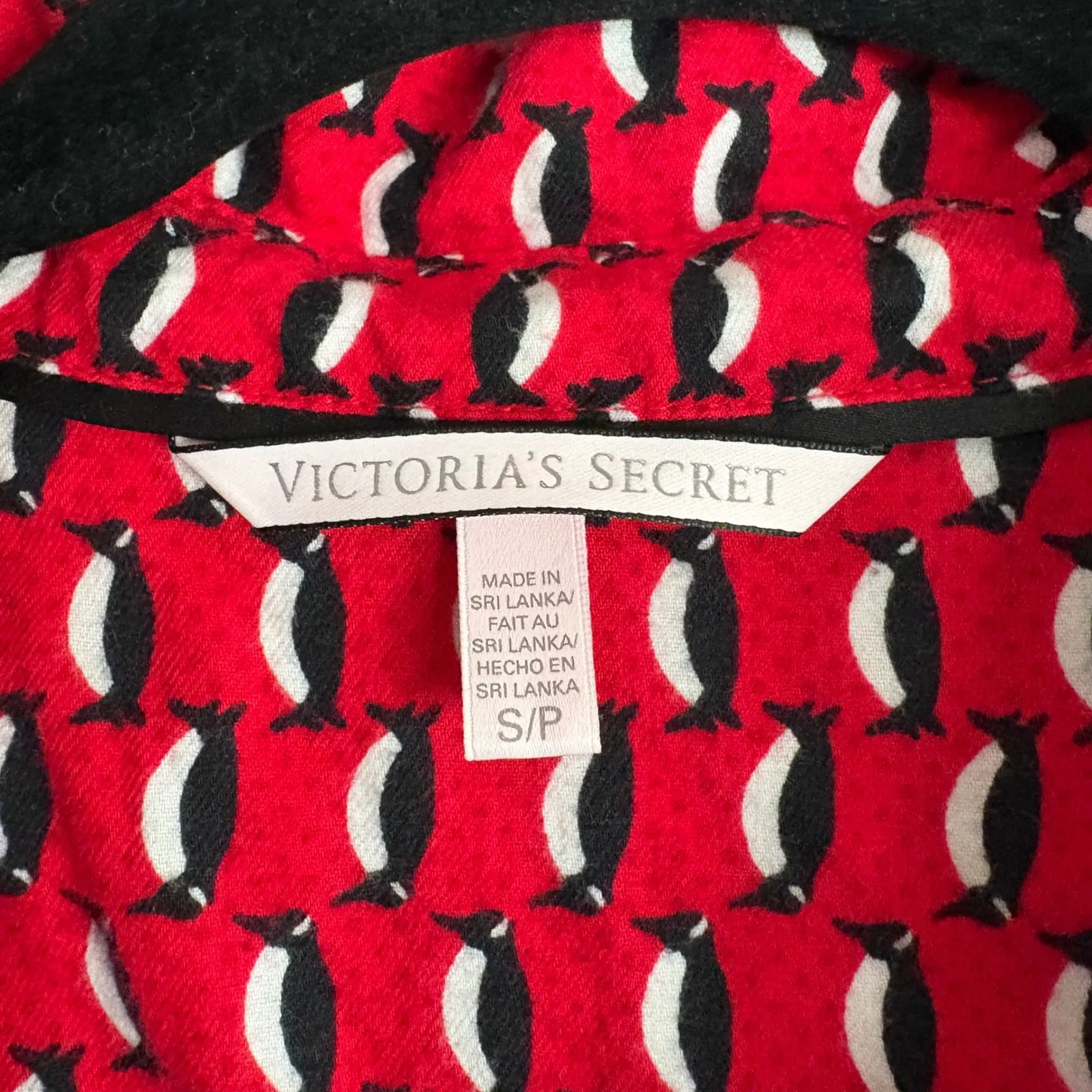 Victoria's Secret Penguin Pajama Set Top Pants Women's S/P Red - Image 8