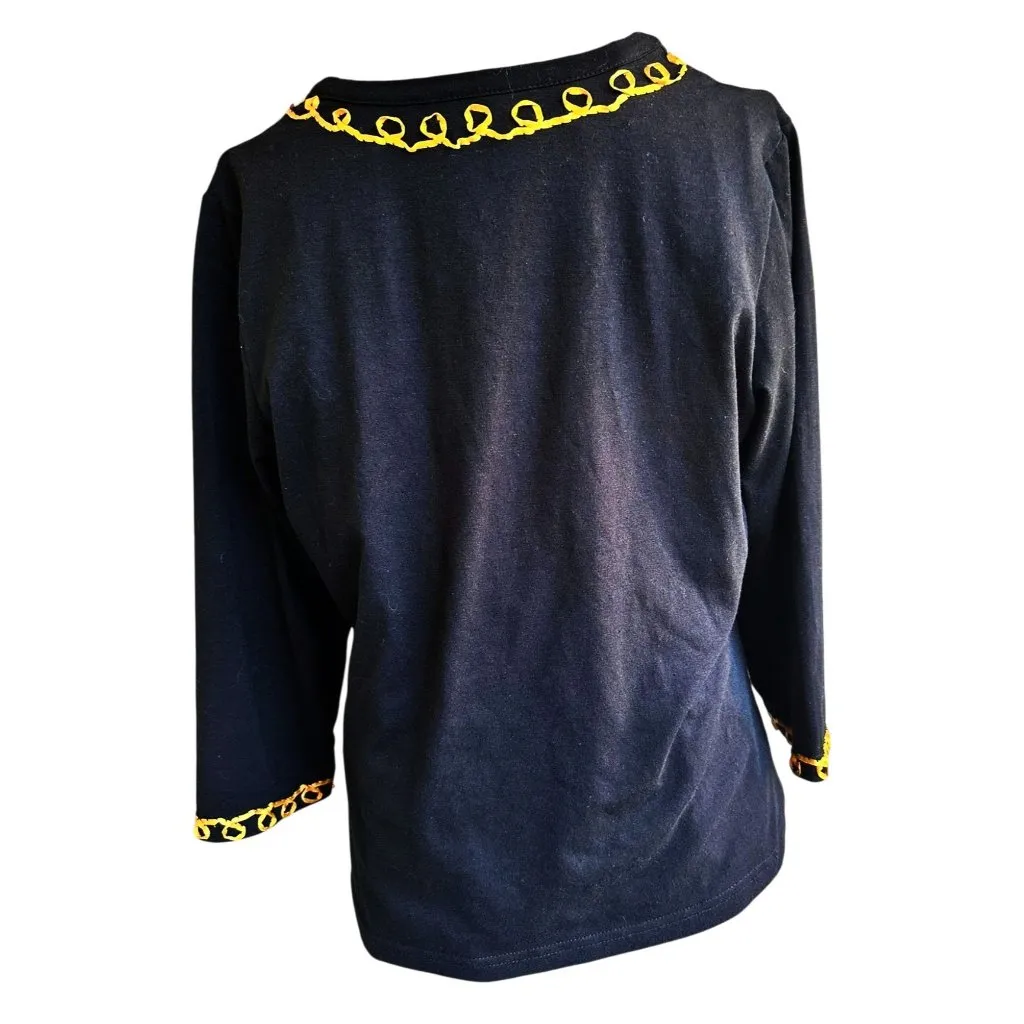 VTG Jack B Quick Jack O Lantern Top Small Halloween Black Embellished Applique Size undefined - Image 11