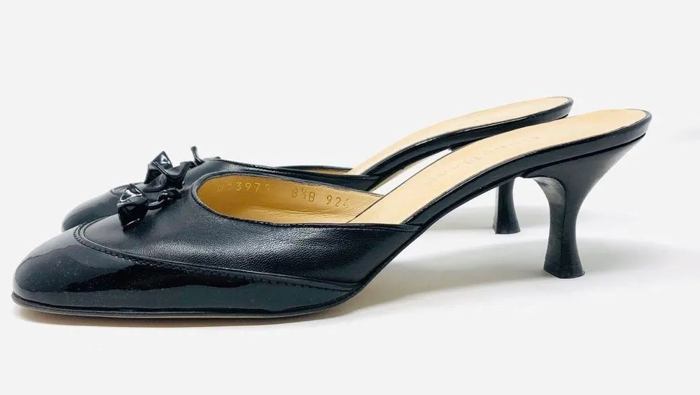 COLE HAAN black leather mules, size 8.5, made in Italy - Image 3