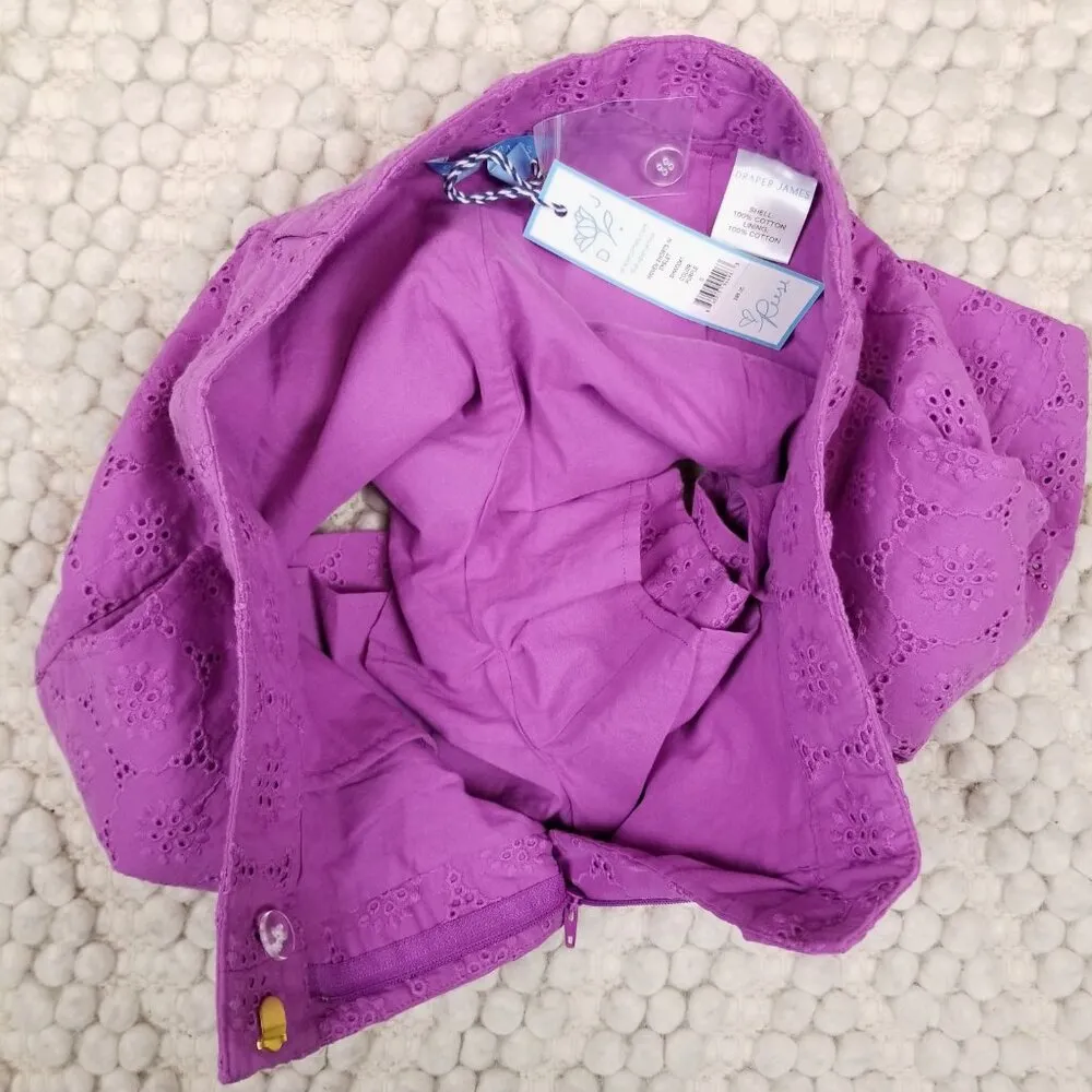 NWT Draper James Woven Shorts Eyelet Purple Sz 0 - Image 5