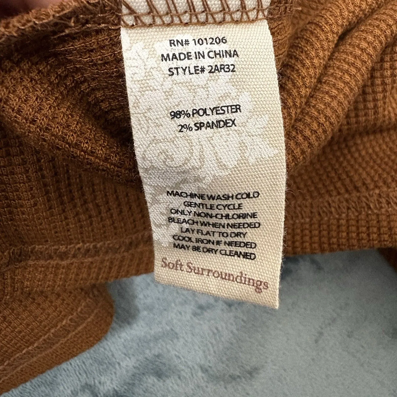 Women’s Open Front Cardigan Burnt Orange Size Medium Ribbed Soft Surroundings - Image 5