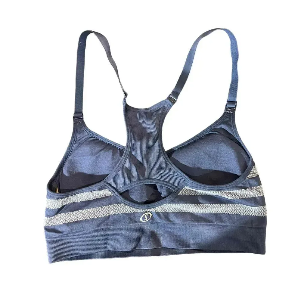 Spalding Striped Pattern‎ Adjustable Racer back Straps Sports Bra Size Large - Image 4