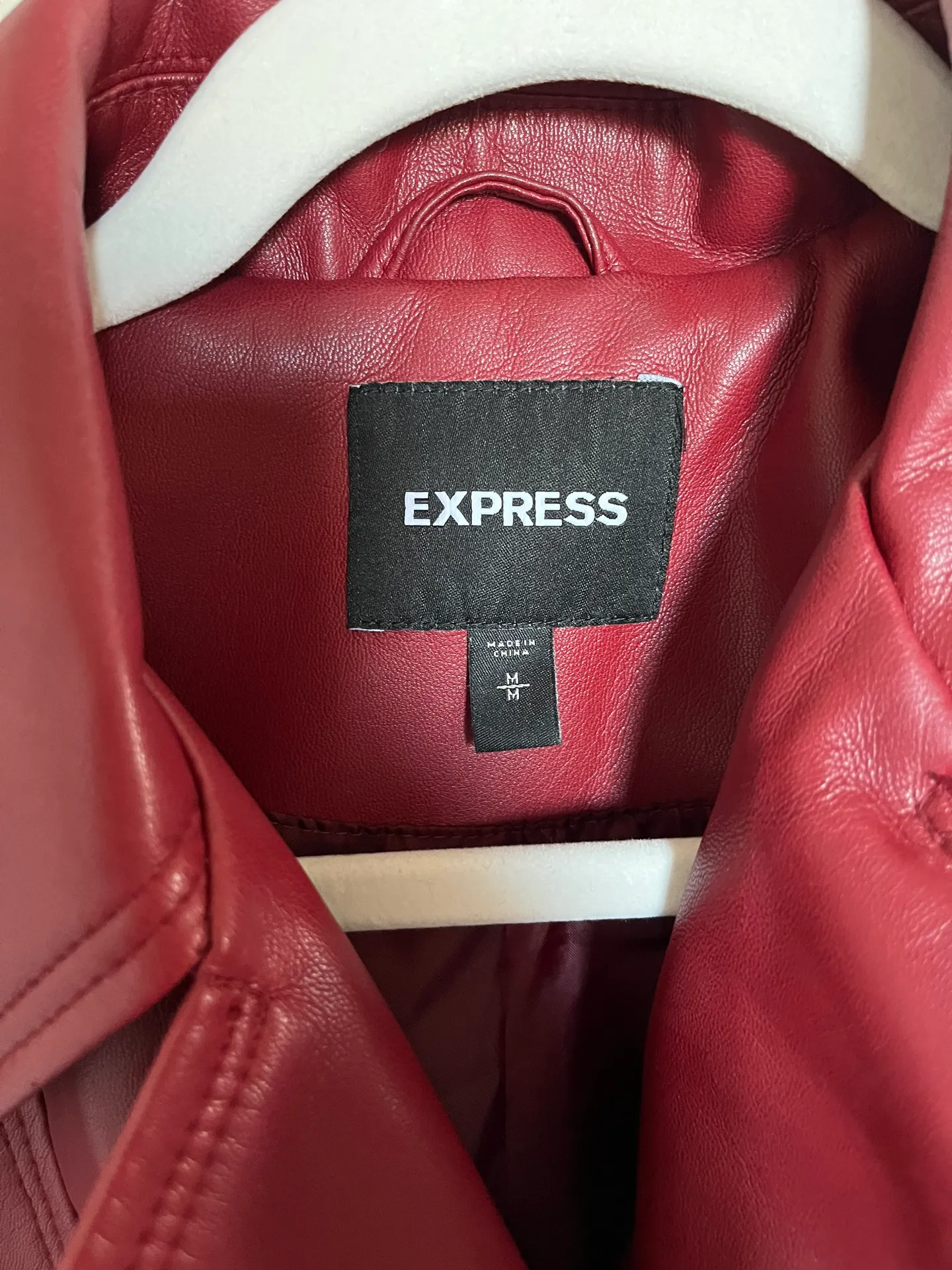 EXPRESS Red Faux Leather Jacket - Image 2