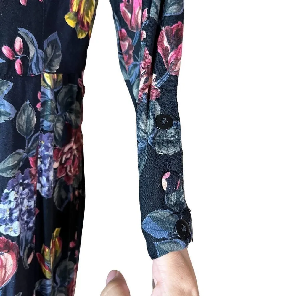 Vintage Nostalgia long sleeve floral print dress Black Size undefined - Image 10
