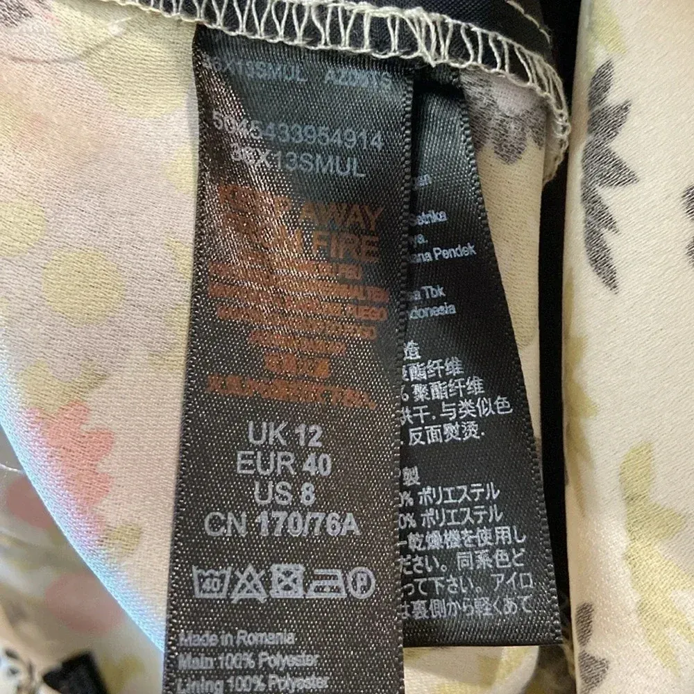 Topshop Idol‎ Cream Floral Bloom Print City Wide Leg Size 8 Knee Length - Image 8