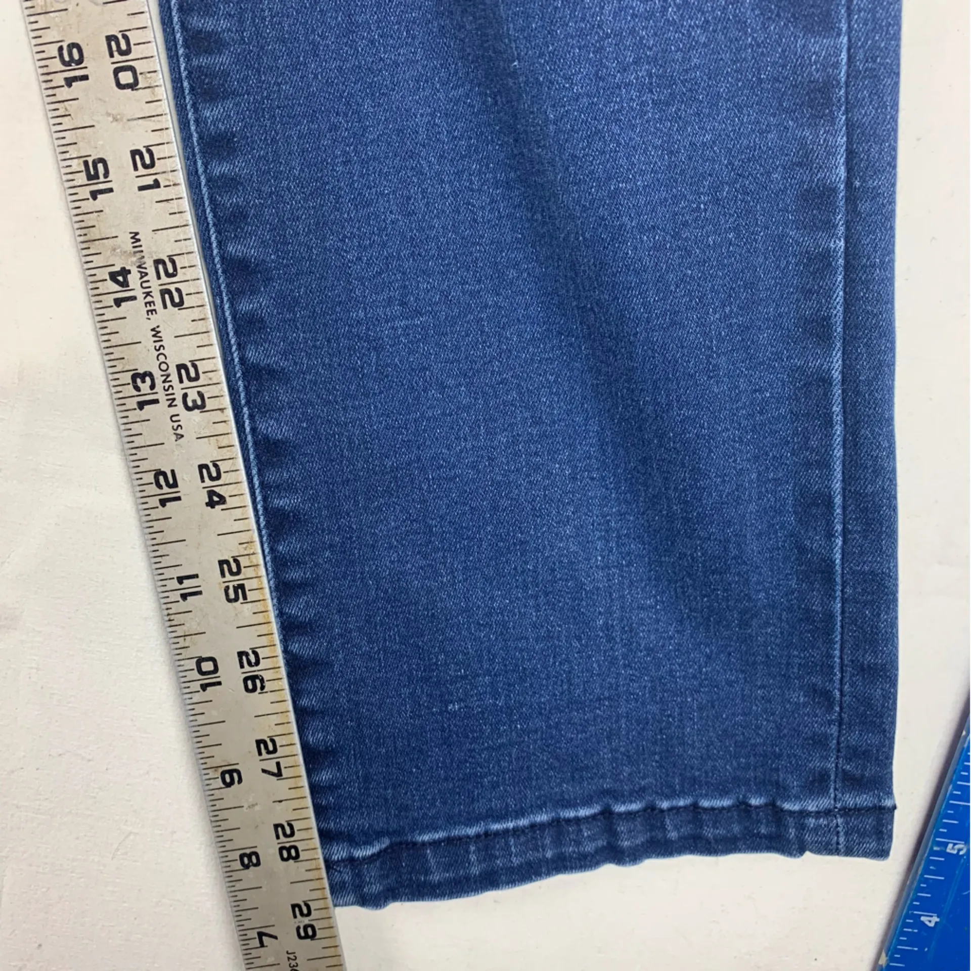 LuLaRoe size 28 Denim straight leg Jeans with slimming dark wash casual stretch - Image 10