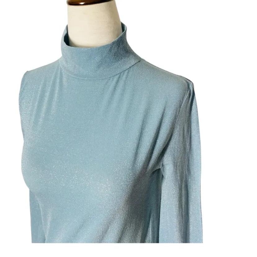 VINTAGE VICTORIA'S SECRET Sparkly Seamless Turtleneck Top - Image 2