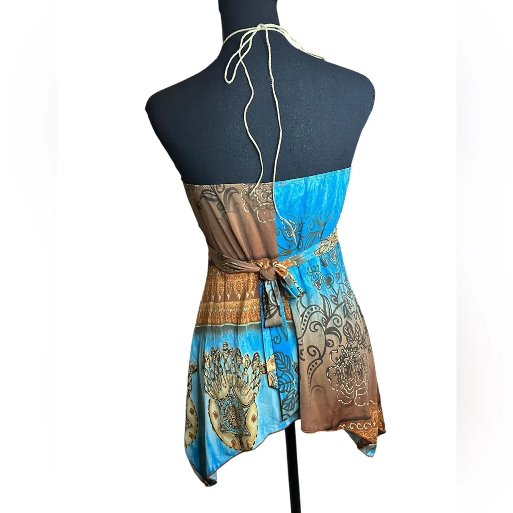 Rare Vintage Y2K Wet Seal Strapless Boho Fairy core Halter Top with Moon Pendant - Image 10