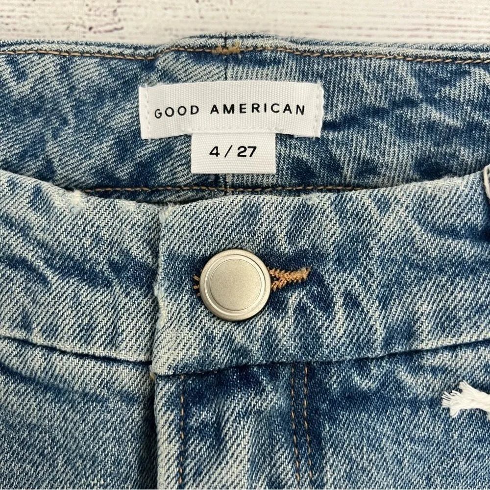 Good American Good Classic Distressed  
Straight Leg High Rise Jeans Size 4/27  
NEW - Image 6