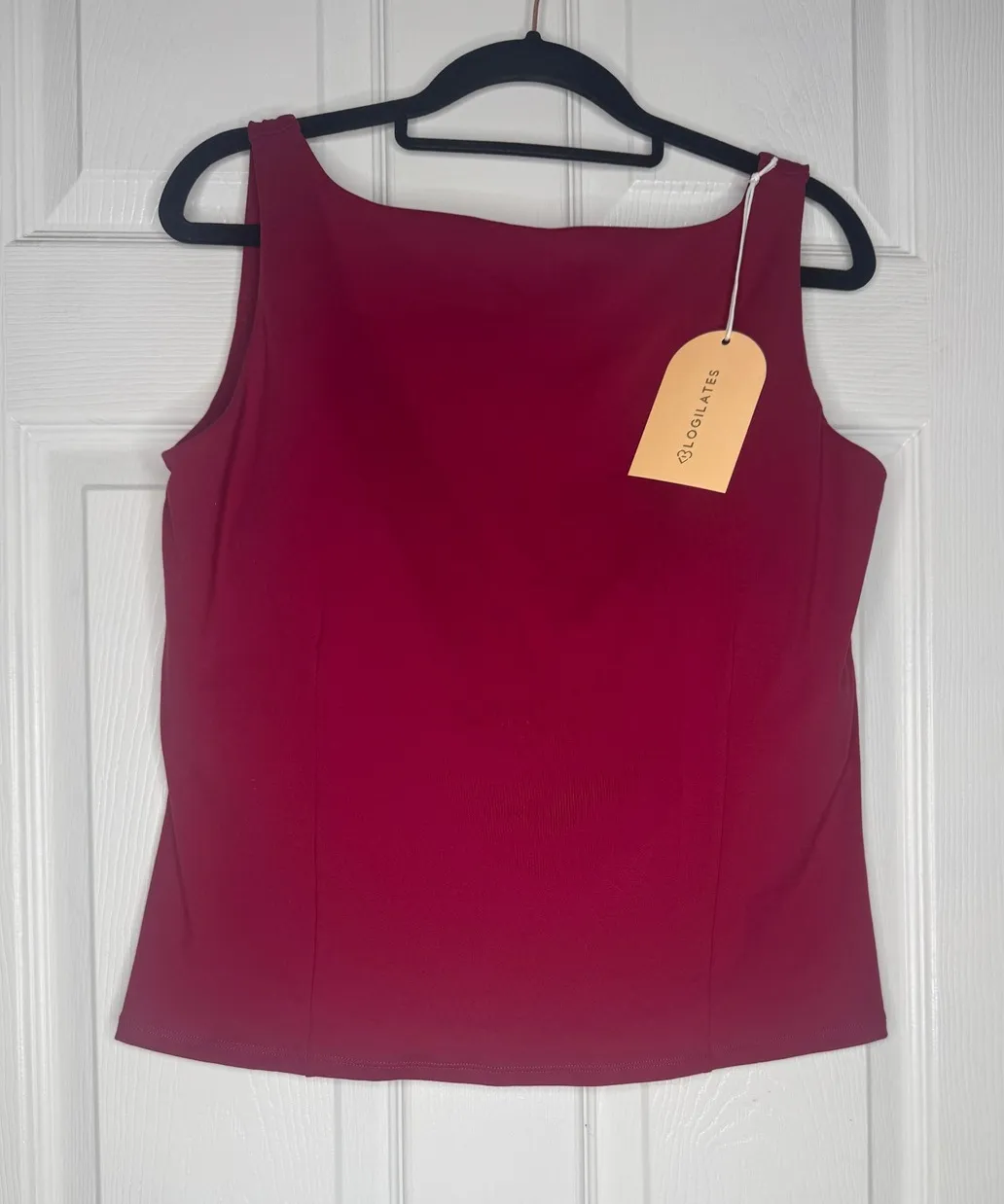 BLOGILATES NWT Criss Cross Back Workout Tank Maroon Size 1XL Red - Image 1