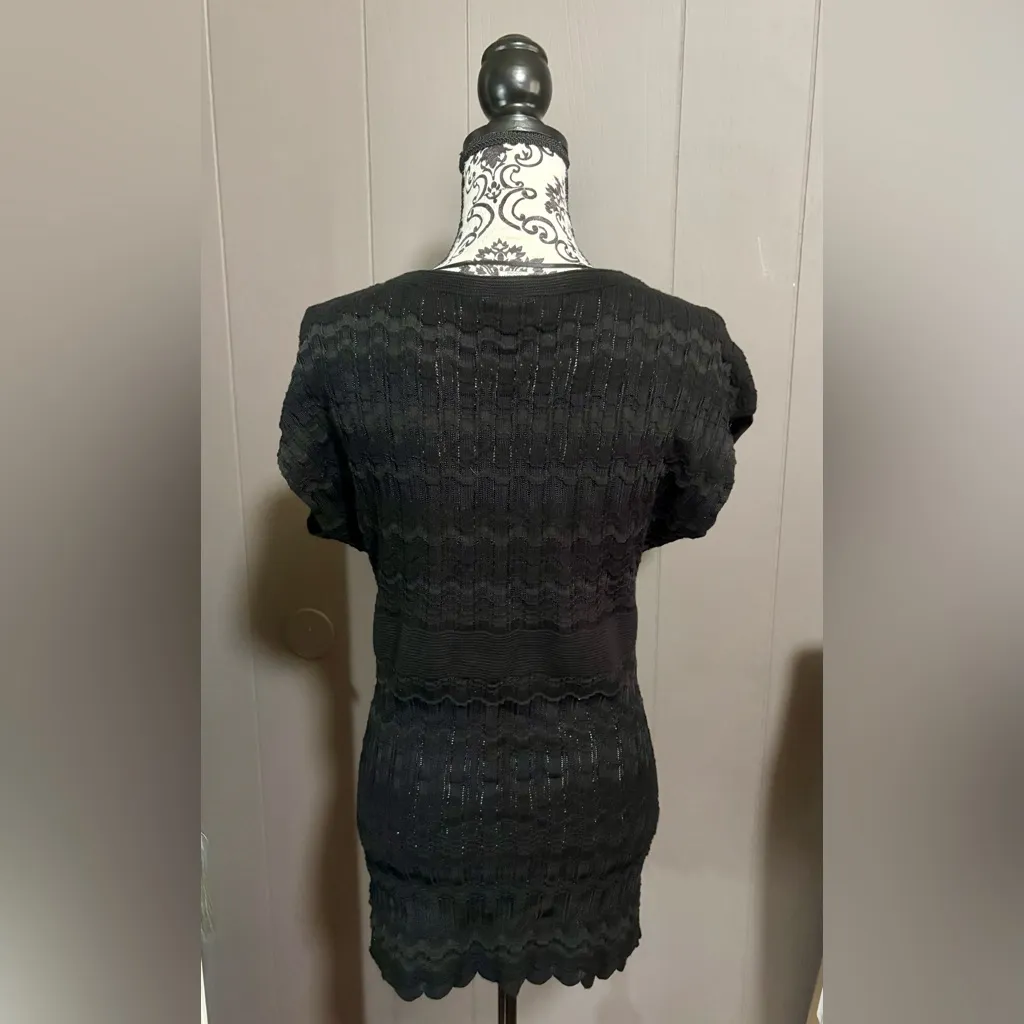 CACHE Y2K Black Textured Knit Top - Image 4