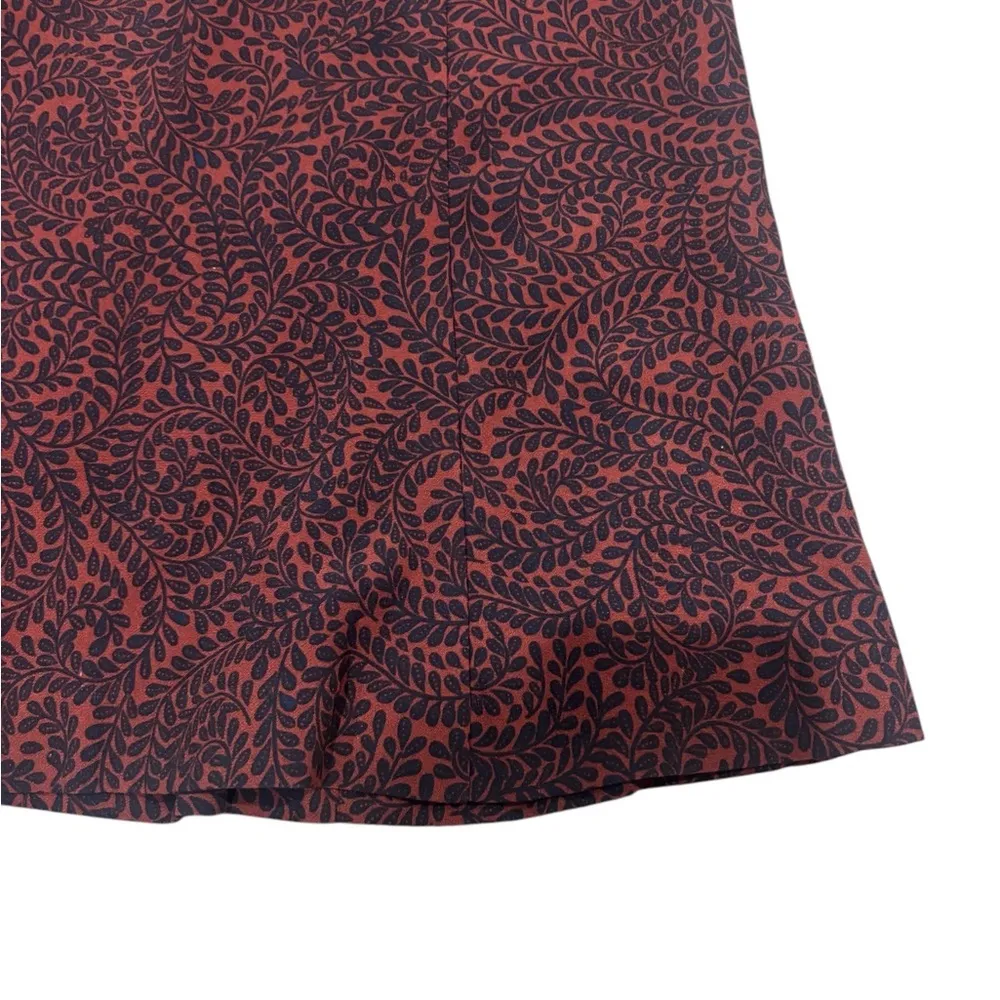 NWOT Loft Size 4 Skirt A-line Flare Burgundy Black Paisley Lined Business Casual - Image 4