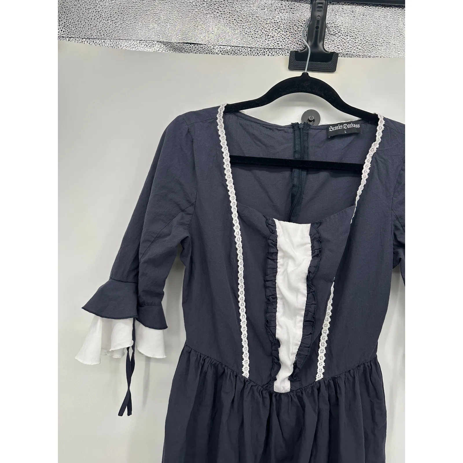 Scarlet Darkness Dress Womens Size L Renaissance Cosplay DND Festival Costume Gray Size L - Image 5