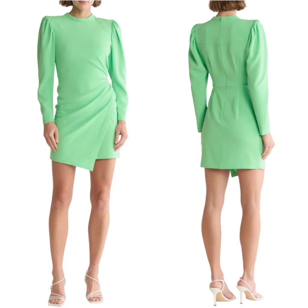 A.L.C. Cady Jane Long Sleeve Asymmetrical Mini Dress Womens 2 Green Cocktail NWT - Image 3