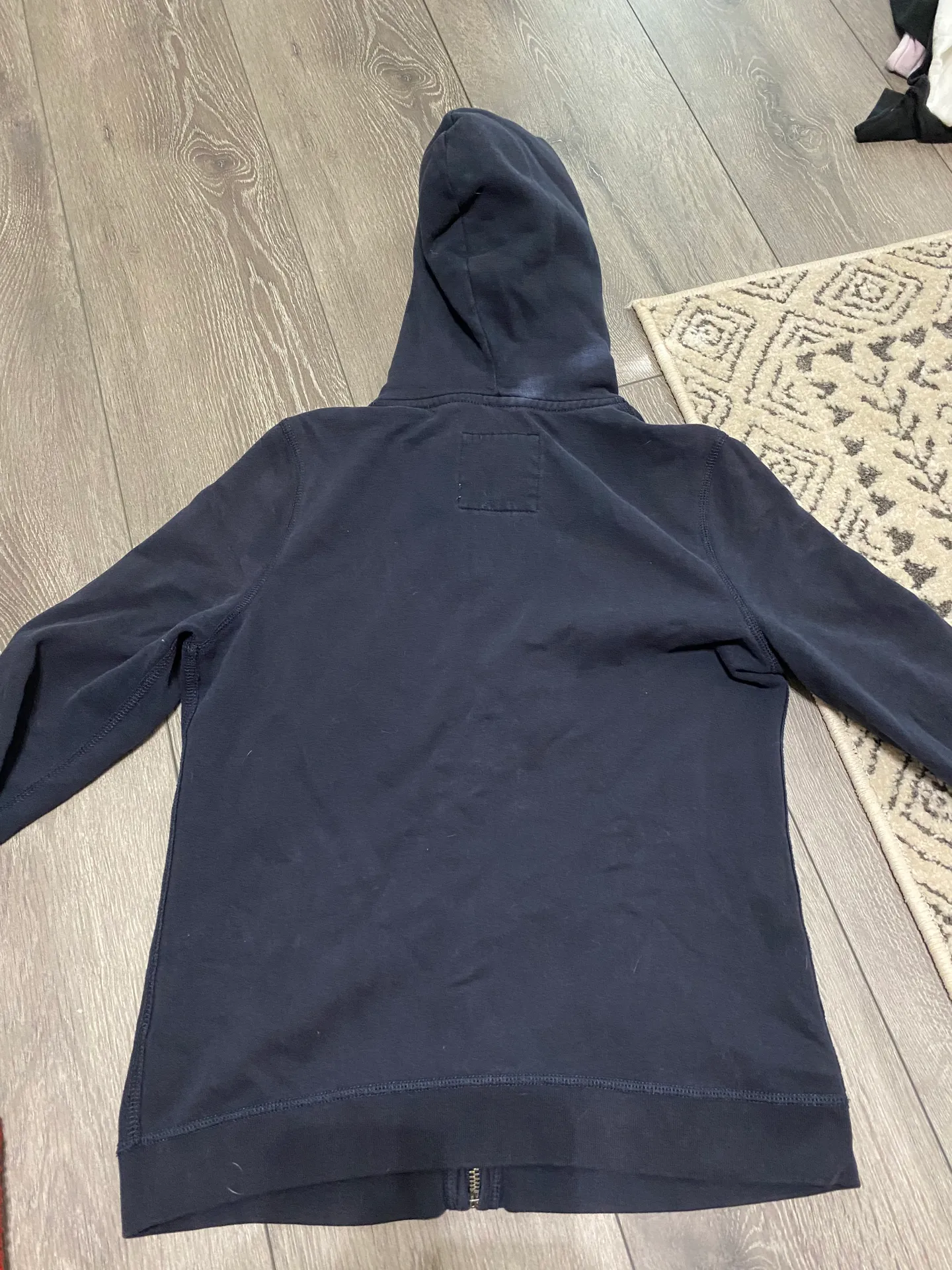 Navy Blue Zip Up Hoodie - Image 3