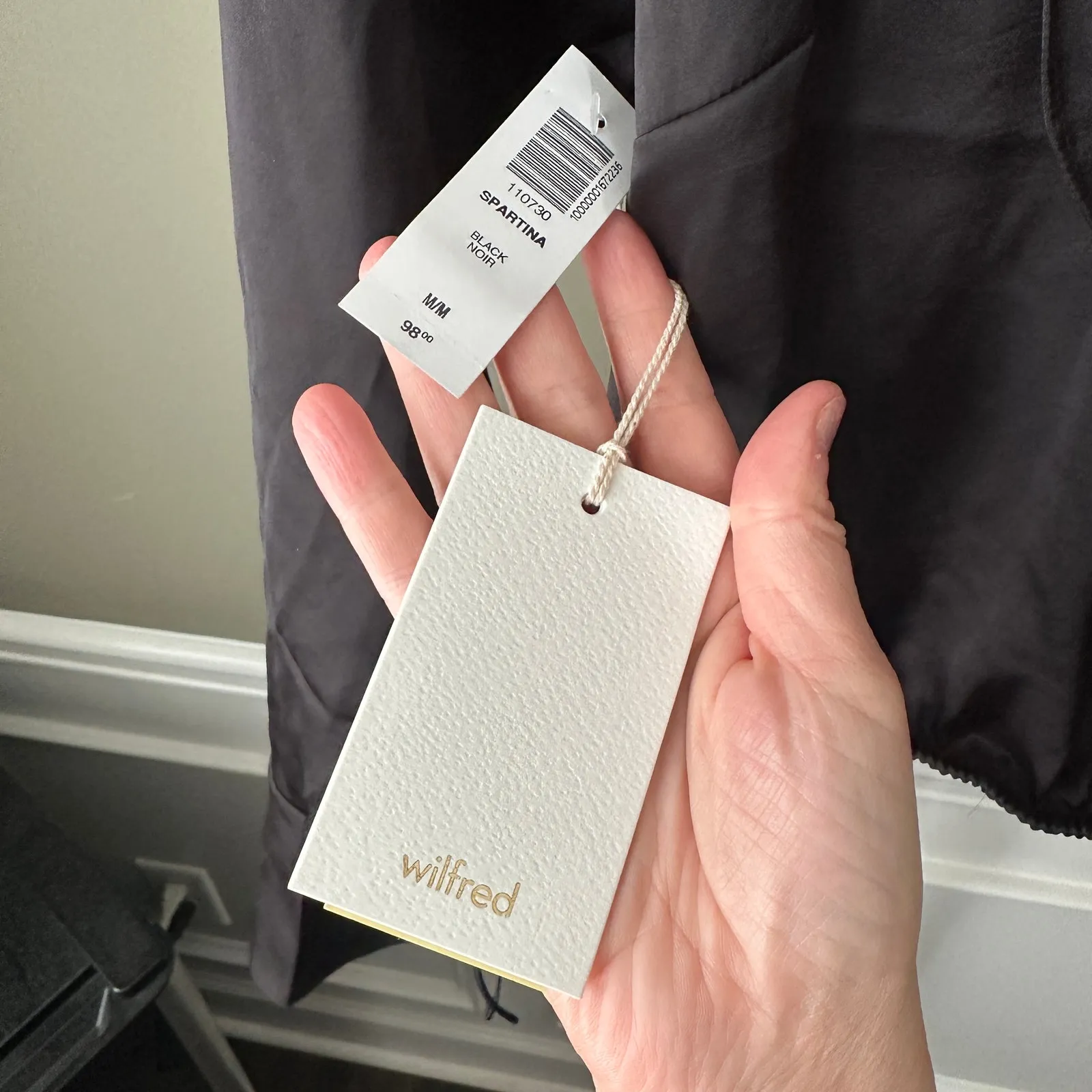 Artizia Wilfred Spartina Satin Blouse Black Medium NWT - Image 4