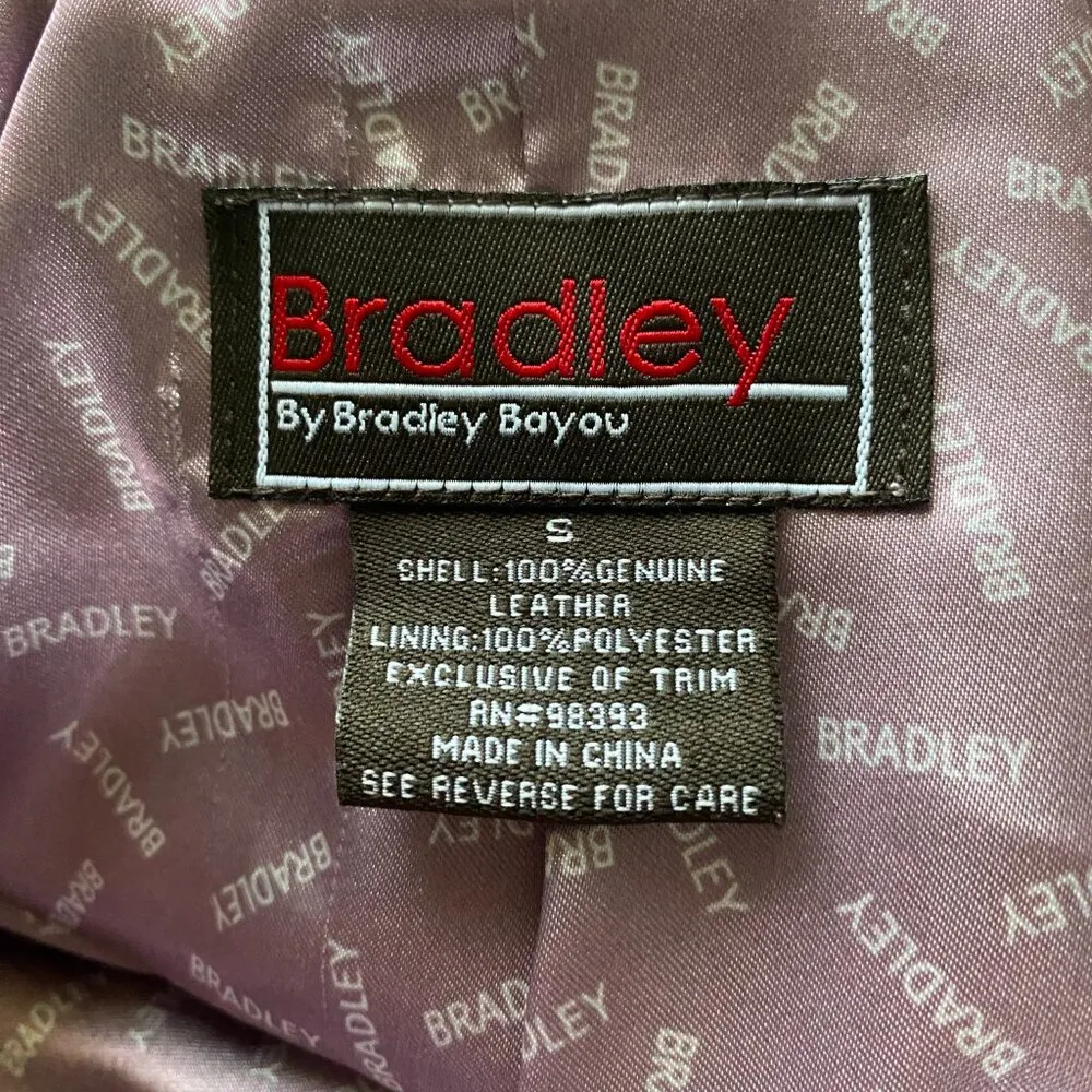 Bradley by Bradley Bayou long sleeve zip up soft rose pink/purple leather jacket - Image 13