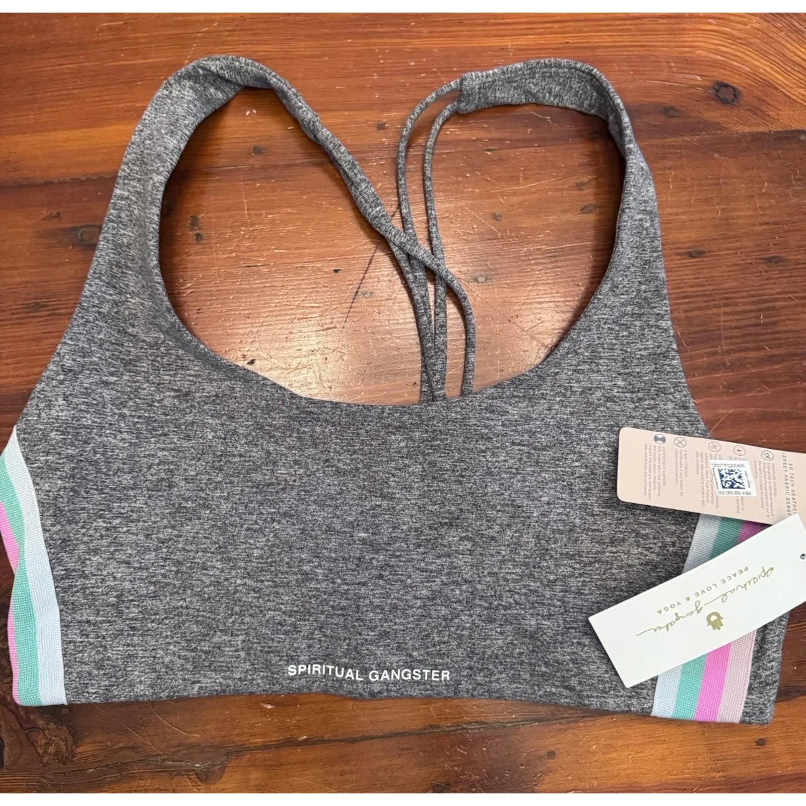 Spiritual Gangster Women's Gray Studio Tech Heather Sports Bra Size L $69 - Image 3