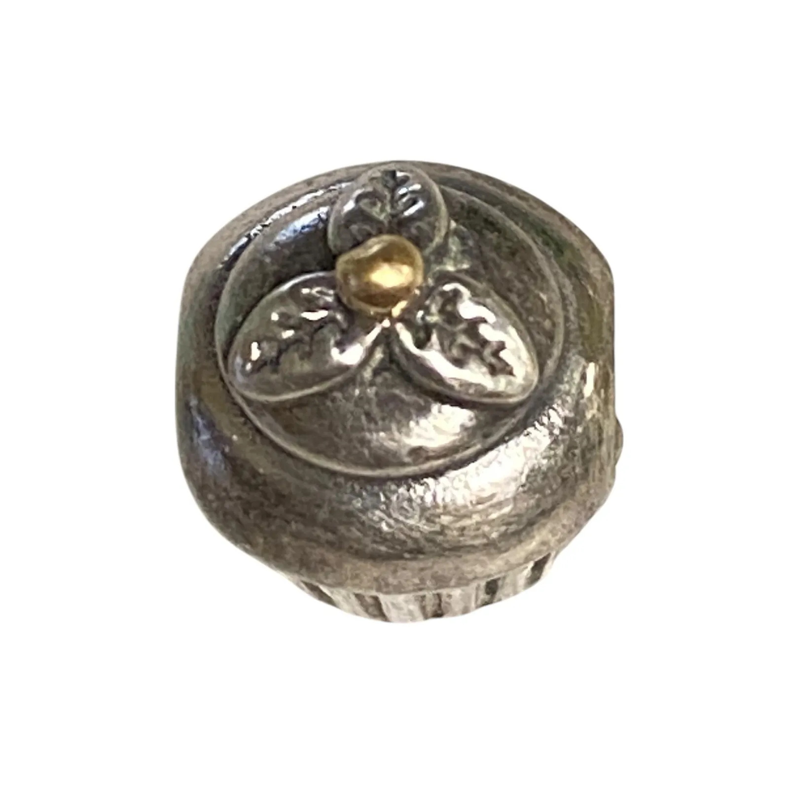 Sterling Silver Cupcake Charm Bead with Gold Accent Authentic ALE 925 - Image 3