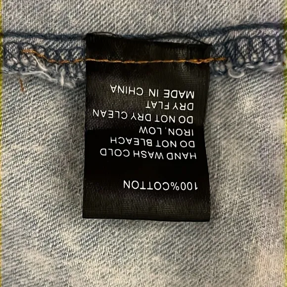 POL  Washed‎ Denim Button Front Spaghetti Strap Dress Size M - Image 9