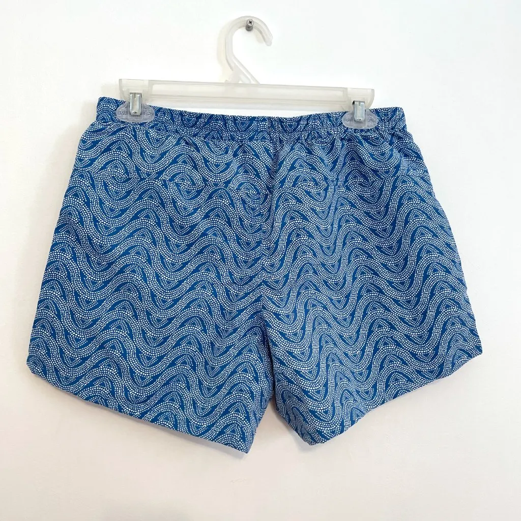 PATAGONIA Baggies Shorts - 5" Blue Wavy Striped Geometric Pull On Active Shorts - Image 13