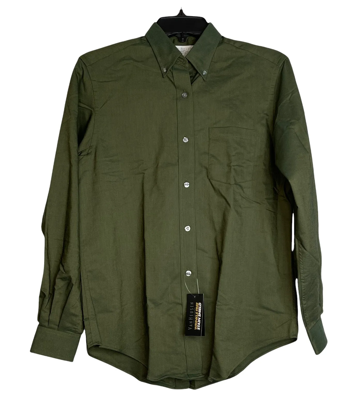 Van Heusen For Her Womens Shirt Size Small 4-6 Green Button Front Wrinkle Free - Image 1