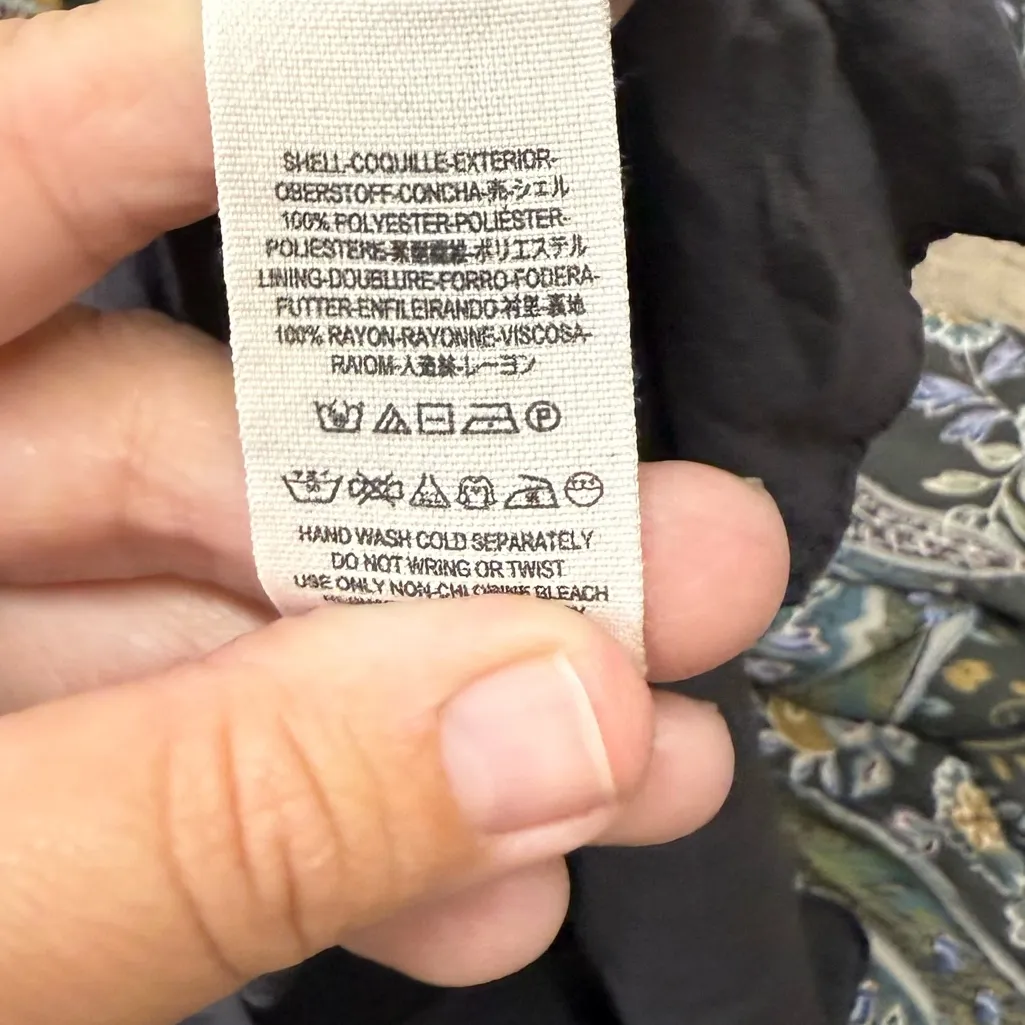 Free People Rain‎ or Shine Mini Dress Tunic Bohemian Floral Paisley Print 70s XS - Image 7