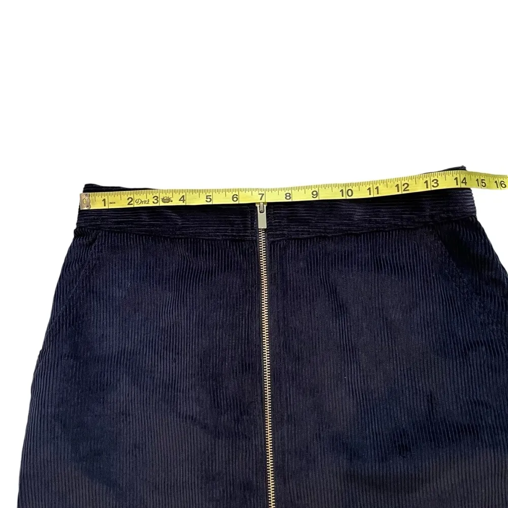 GAP Zip-Front Cord Mini Skirt, Navy, Sz 6 - Image 12
