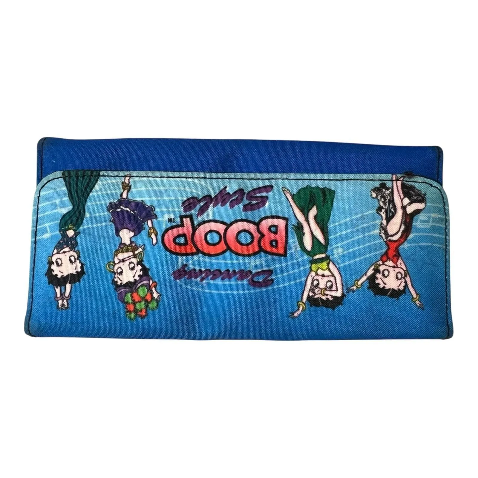 Betty Boop Wallet Womens One Size Blue Dancing Boop Style Canvas Zip Clutch - Image 9