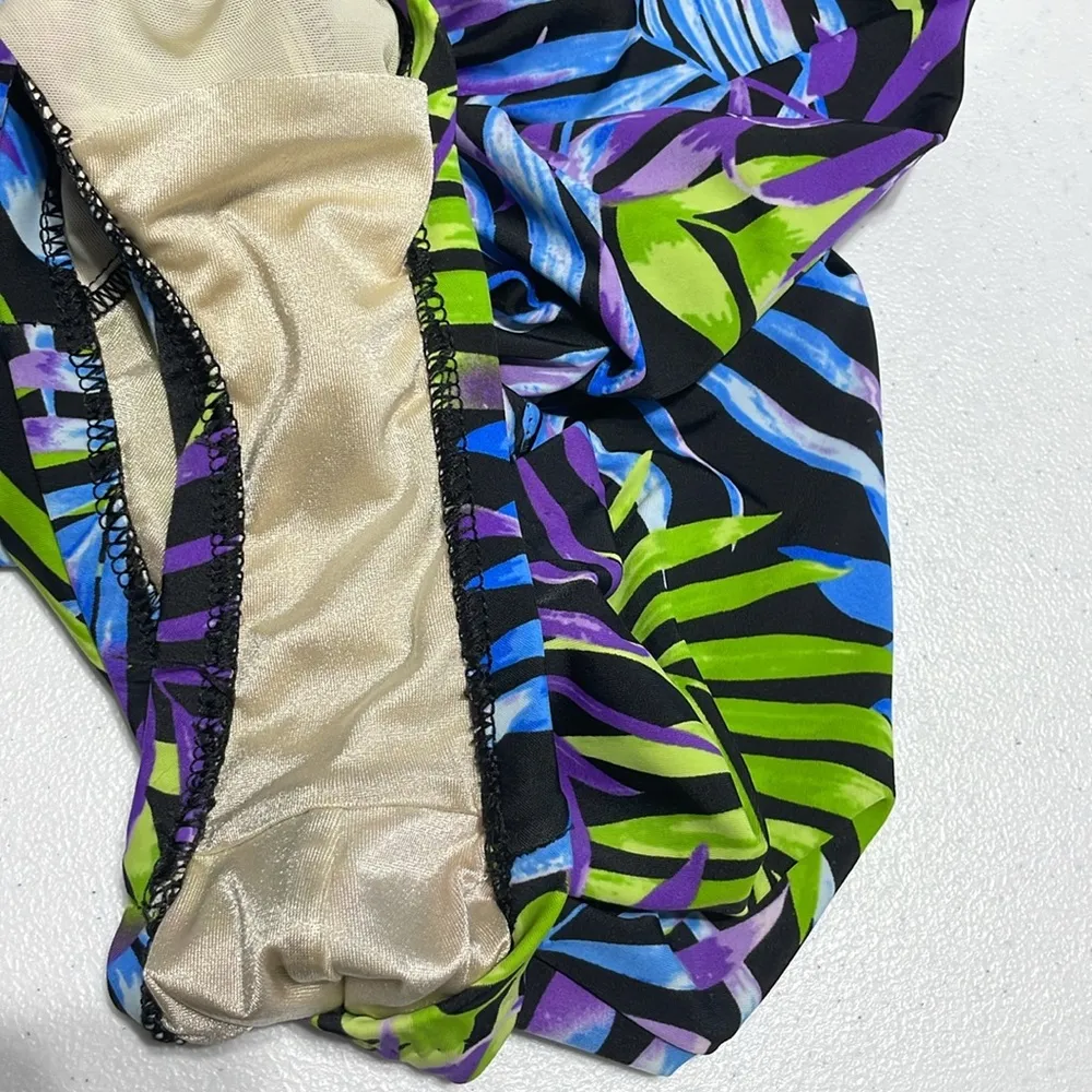 VTG 1980's Tropical Leaf Print One Piece Bathing Suit | Maxine of Hollywood 16 - Image 11