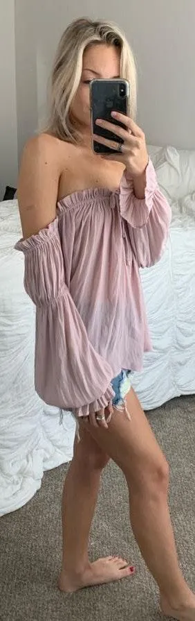 Nordstrom Off The Shoulder Pink Top - Image 3