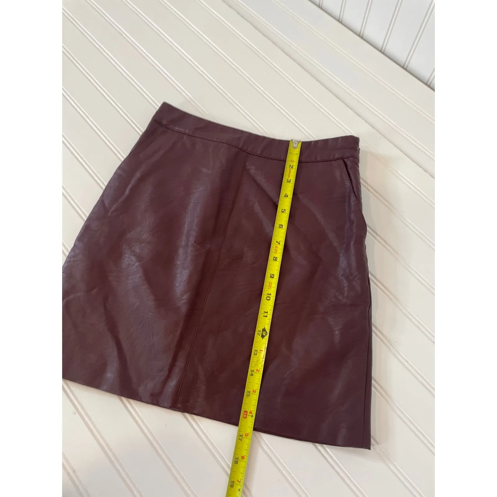 TOPSHOP New Look Yellow Ruffle Peplum Blouse & Leather Skirt Bundle of 2 Size 2 - Image 8