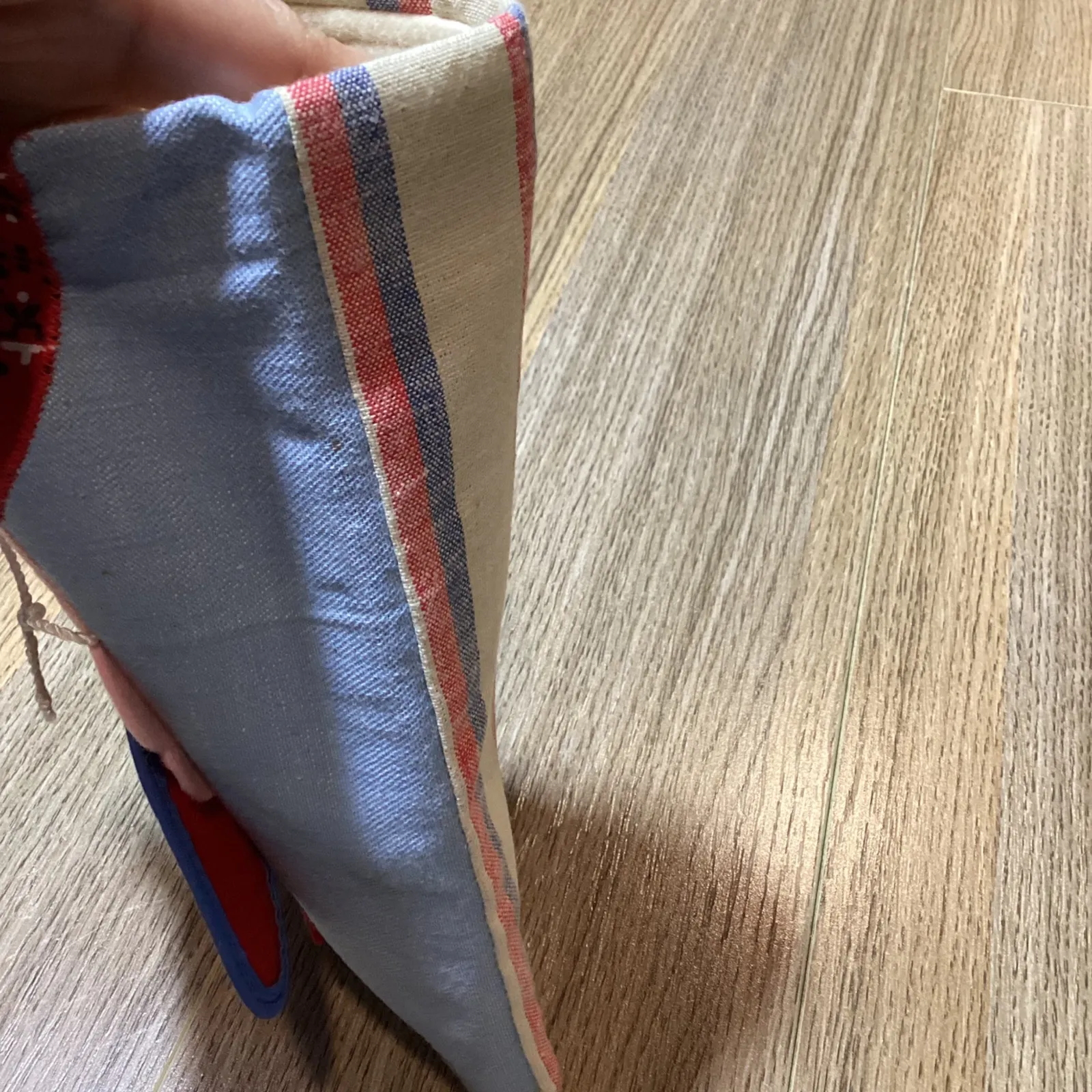 Handmade Felt Cowboy Applique Denim Pouch Bag Small Clutch Purse Red - Image 5