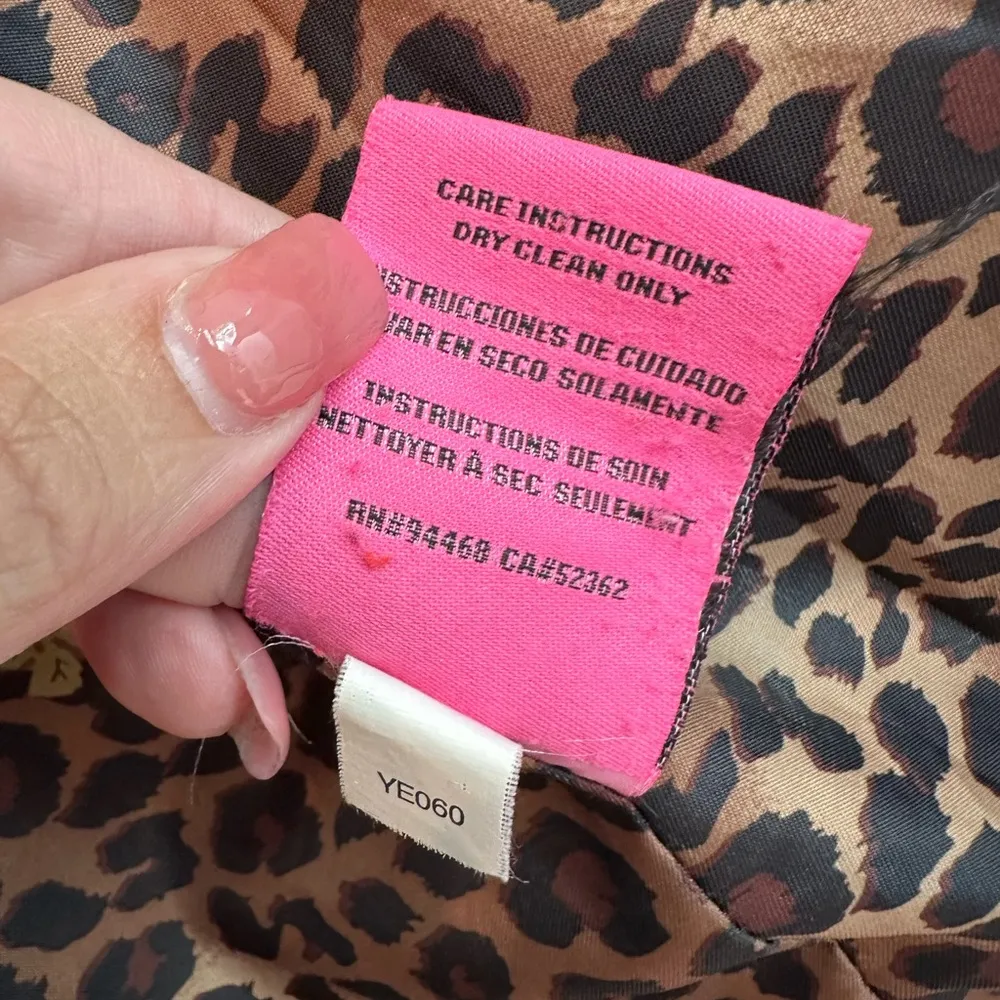 Vintage Betsey Johnson Y2K Angora Wool Leopard Print Lined Zip Jacket Size XS - Image 12