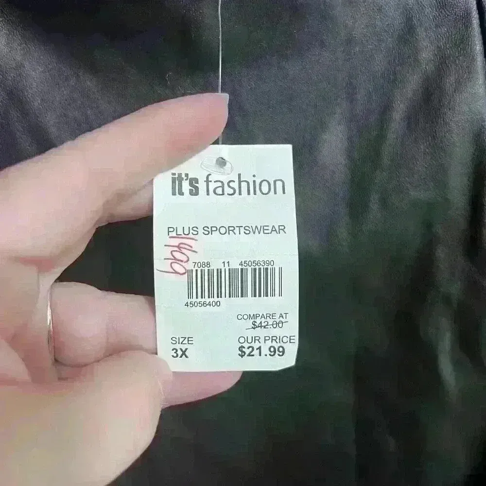 It’s NWT Woman’s Faux Leather Flared Y2K Retro Ballerina Mini Skirt Plus Size 3X Black - Image 7