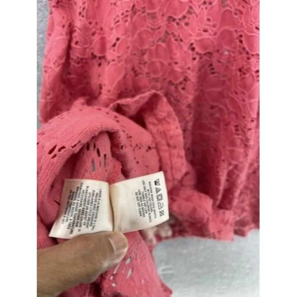 Maeve Women's Pullover Dress Salmon Pink Fit & Flare Cap Sleeve Size XS Lace - Image 4