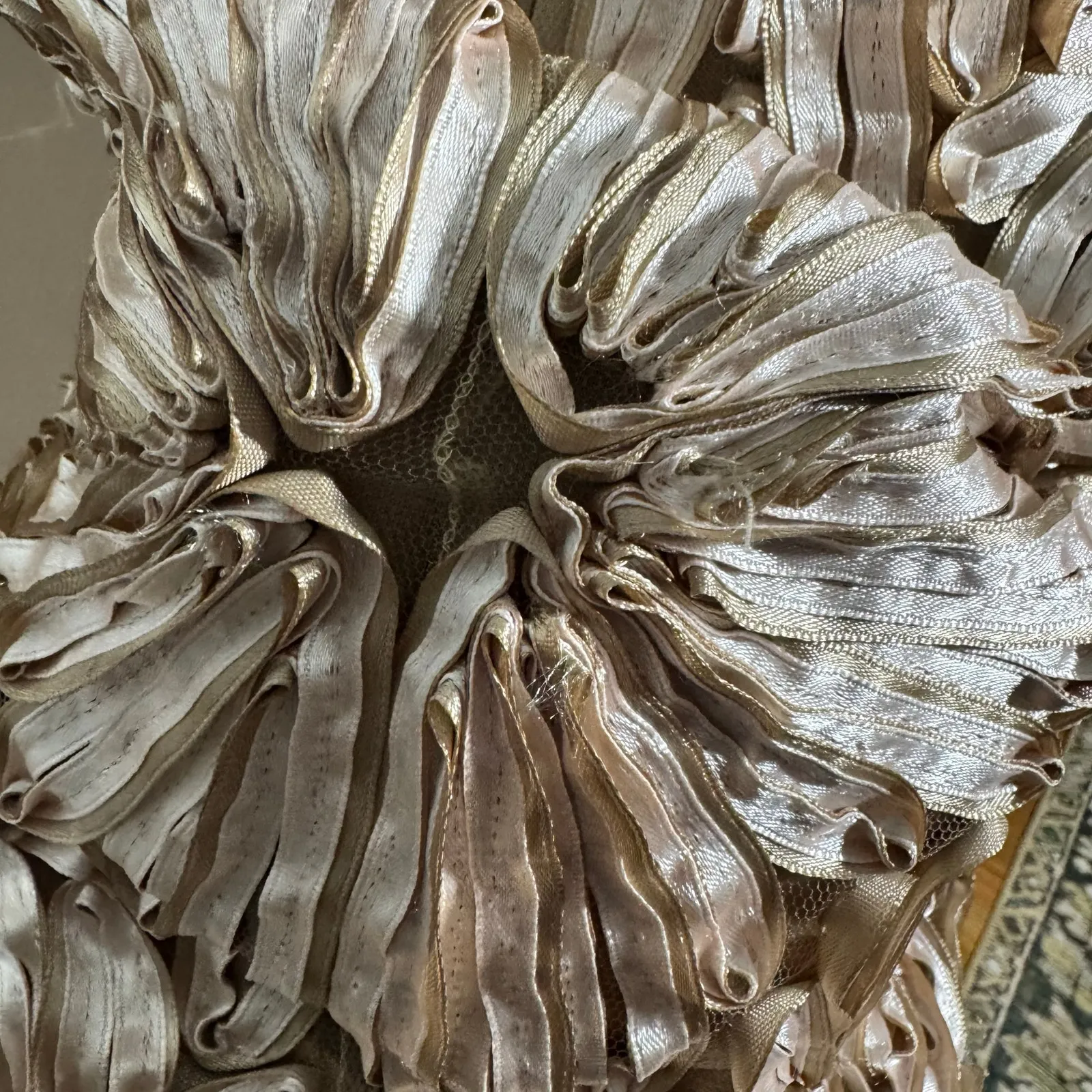 Sue Wong Nocturne Cocktail Dress Women 6 Gold Silk Beaded Holiday New Years Y2K - Image 8