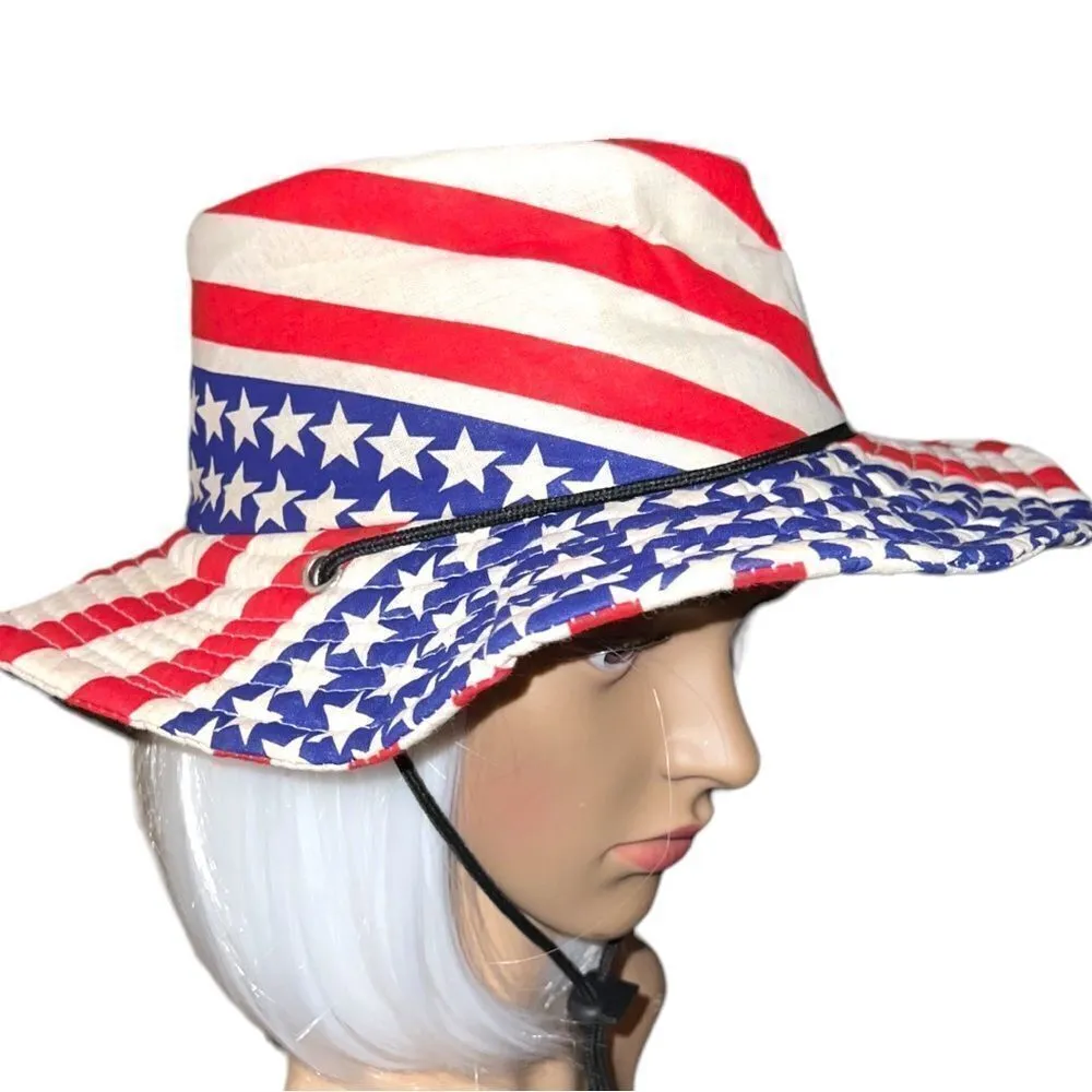 Cute red white and blue patriotic design sun hat - Image 2
