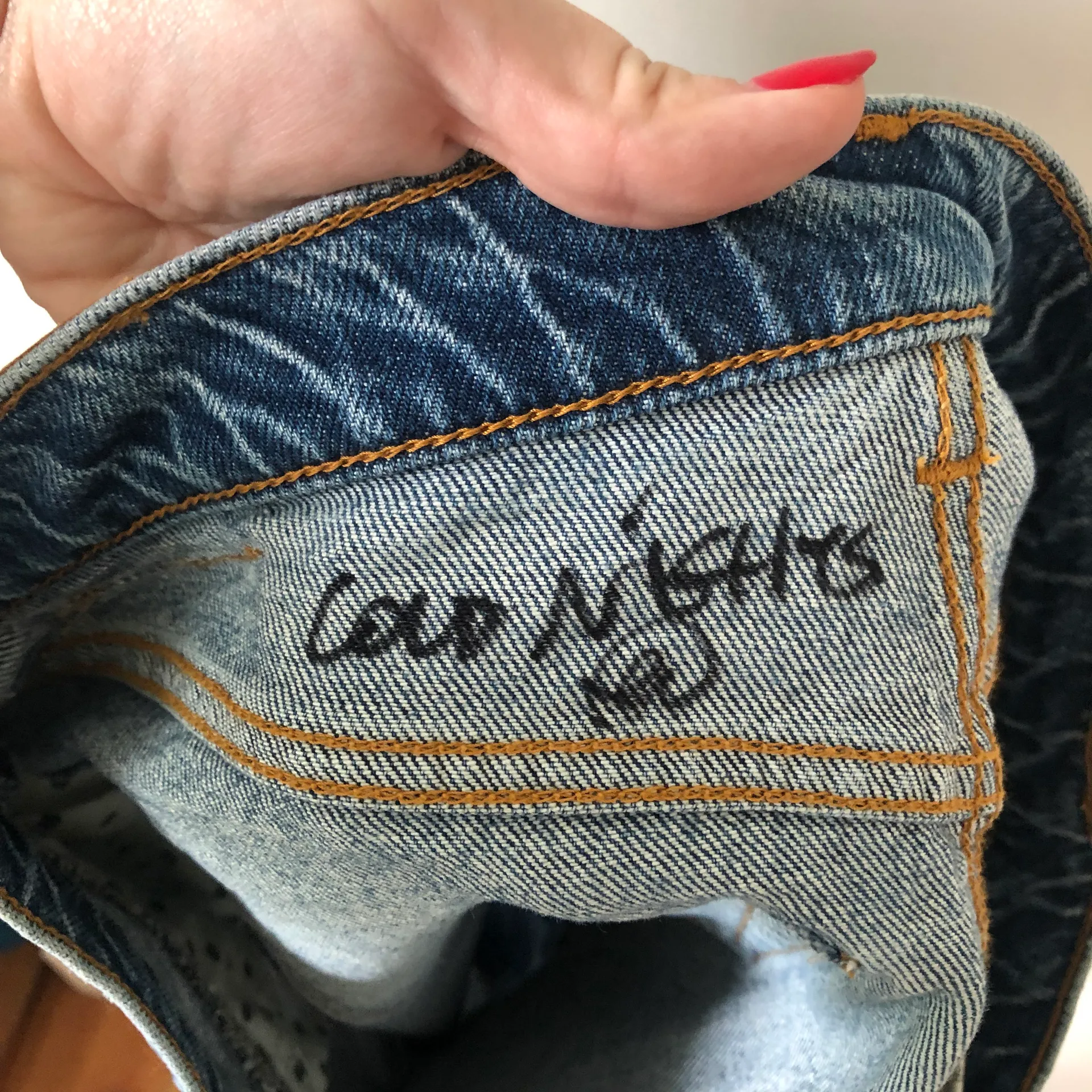 Denim Mid Rise Button Fly Mini Skirt - Image 3