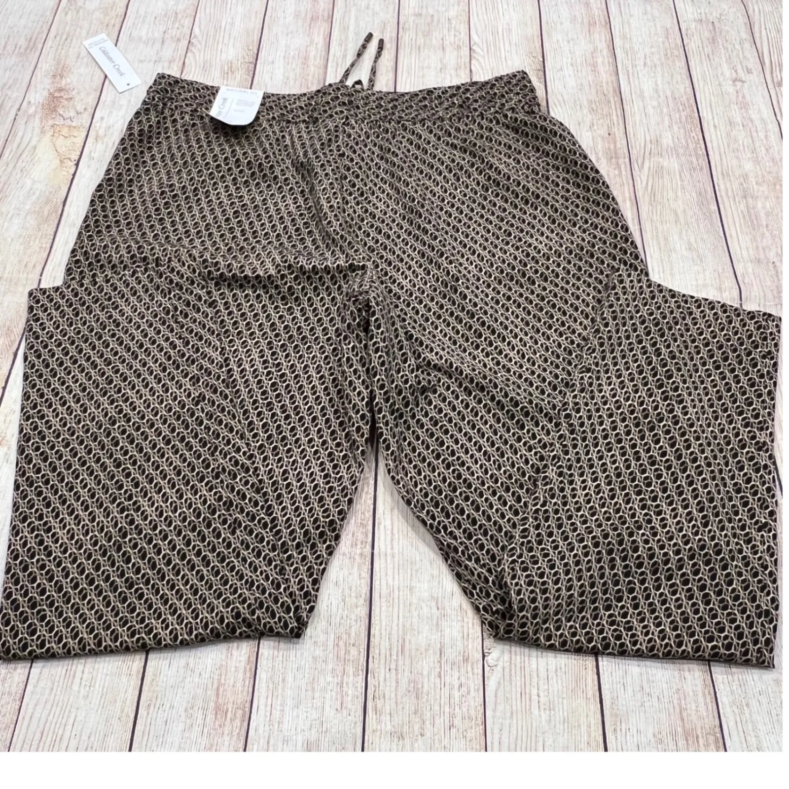 Coldwater Creek Natural Fit Ankle Leg Pants XL Geometric Print Elastic Waist - Image 7