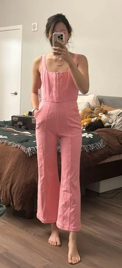 NWT Alice + Olivia Chels Corset Jumpsuit in pink denim - Image 4