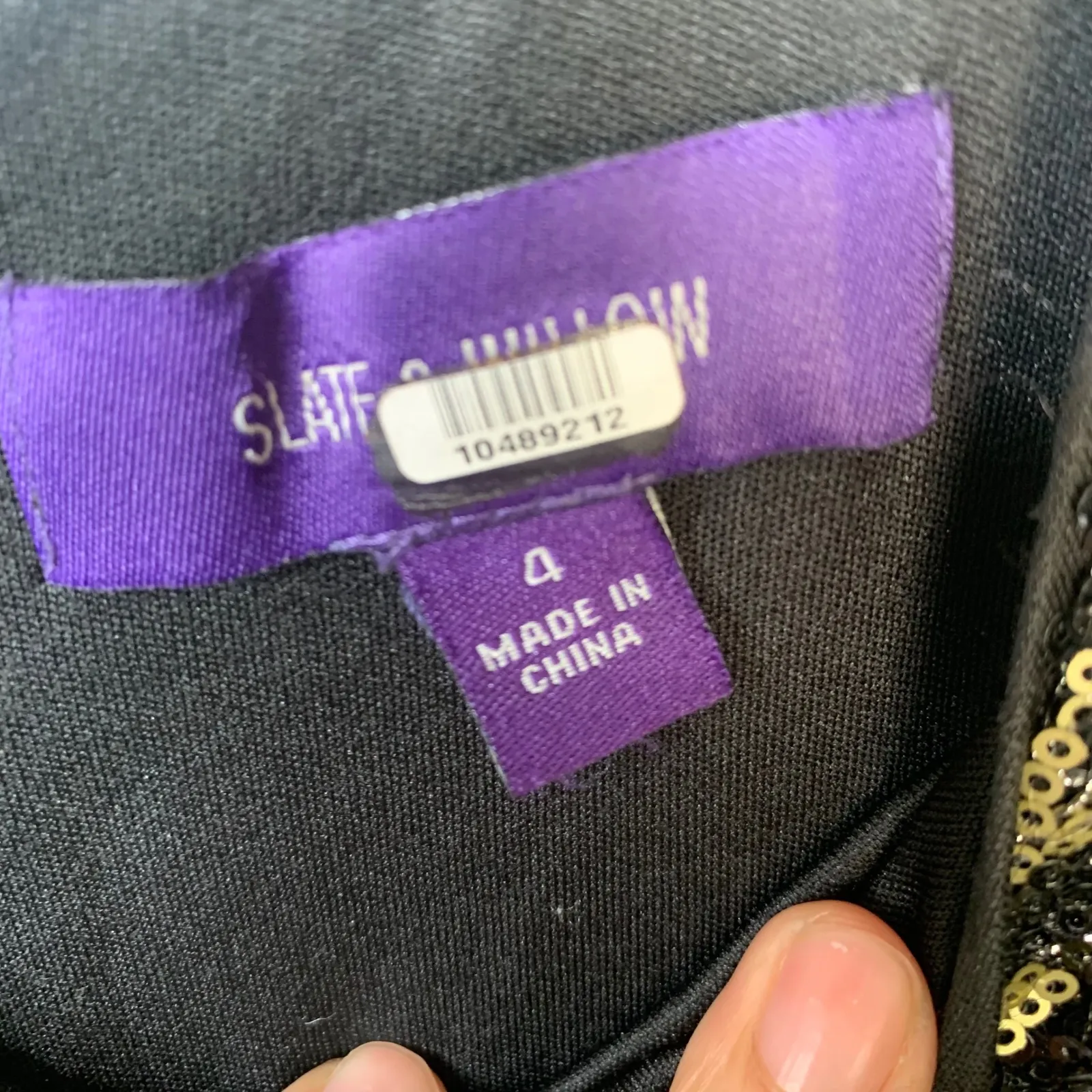 Slate and Willow gold black sequin beaded cocktail‎ party mini dress size 4 glam - Image 4