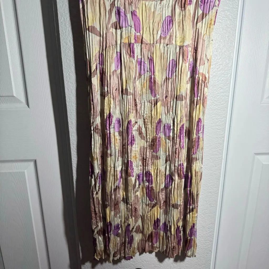 Vince • Nouveau Magnolia • Crushed Cami Midi Dress • Sz XL • MSRP $495 - Image 5