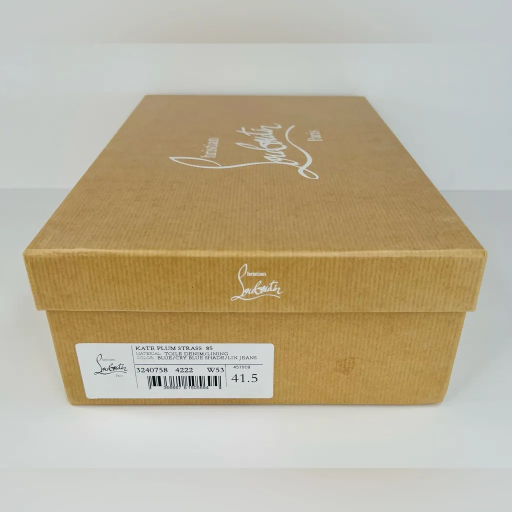 CHRISTIAN LOUBOUTIN Kate Plum Strass 85mm Crystal Blue Denim Pumps Size EU 41.5 - Image 2