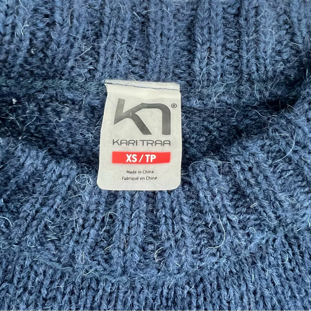 NWT Kari Traa Ringheim Knit Sweater Blue fair isle sz XS - Image 4