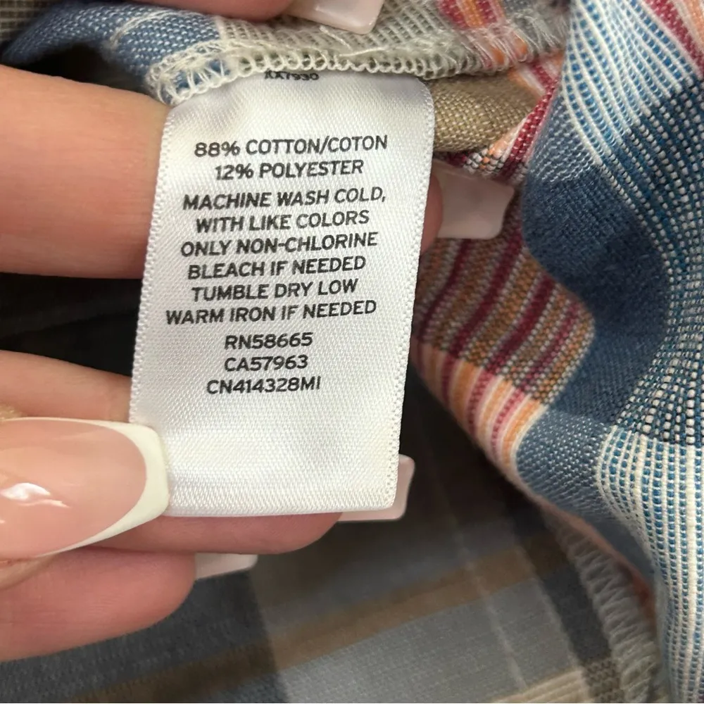 CASLON | Blue Nichole Plaid Stretch Multi Colored Shorts Size M - Image 7